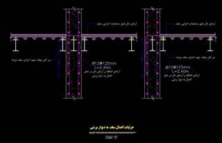 دتایل اتصال سقف متال دک به دیوار برشی