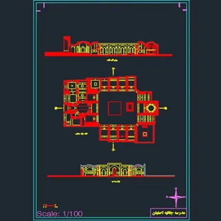 پلان مدرسه جلالیه اصفهان 