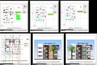 دانلود, پلان ساختمان سه طبقه مسکونی