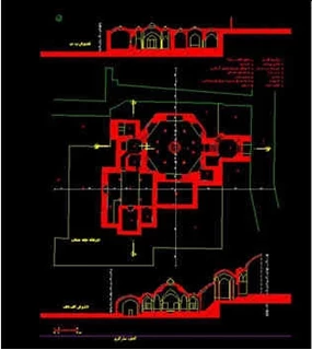 پلان حمام گذر نو کاشان