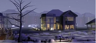 دانلود, 3dmax ویلا در شب