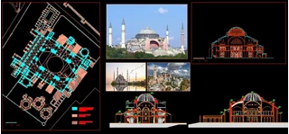 پلان کلیسا مسجد ایاصوفیه استانبول ترکیه