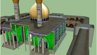3 بعدی حرم مطهر حضرت عباس در شهر کربلا