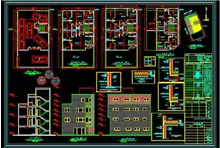 دانلود, پلان آپارتمان 4 طبقه ی 6 واحدی