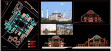 پلان کلیسا مسجد ایاصوفیه استانبول ترکیه